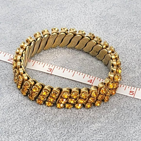 Rhinestone Beaded Stretch Bracelets Lot in Black Floral Silver Gold Green LI326 - Picture 6 of 8